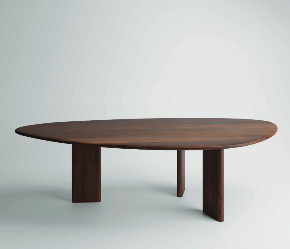 EVO - Organic Shape Smoked Oak - Massive Table