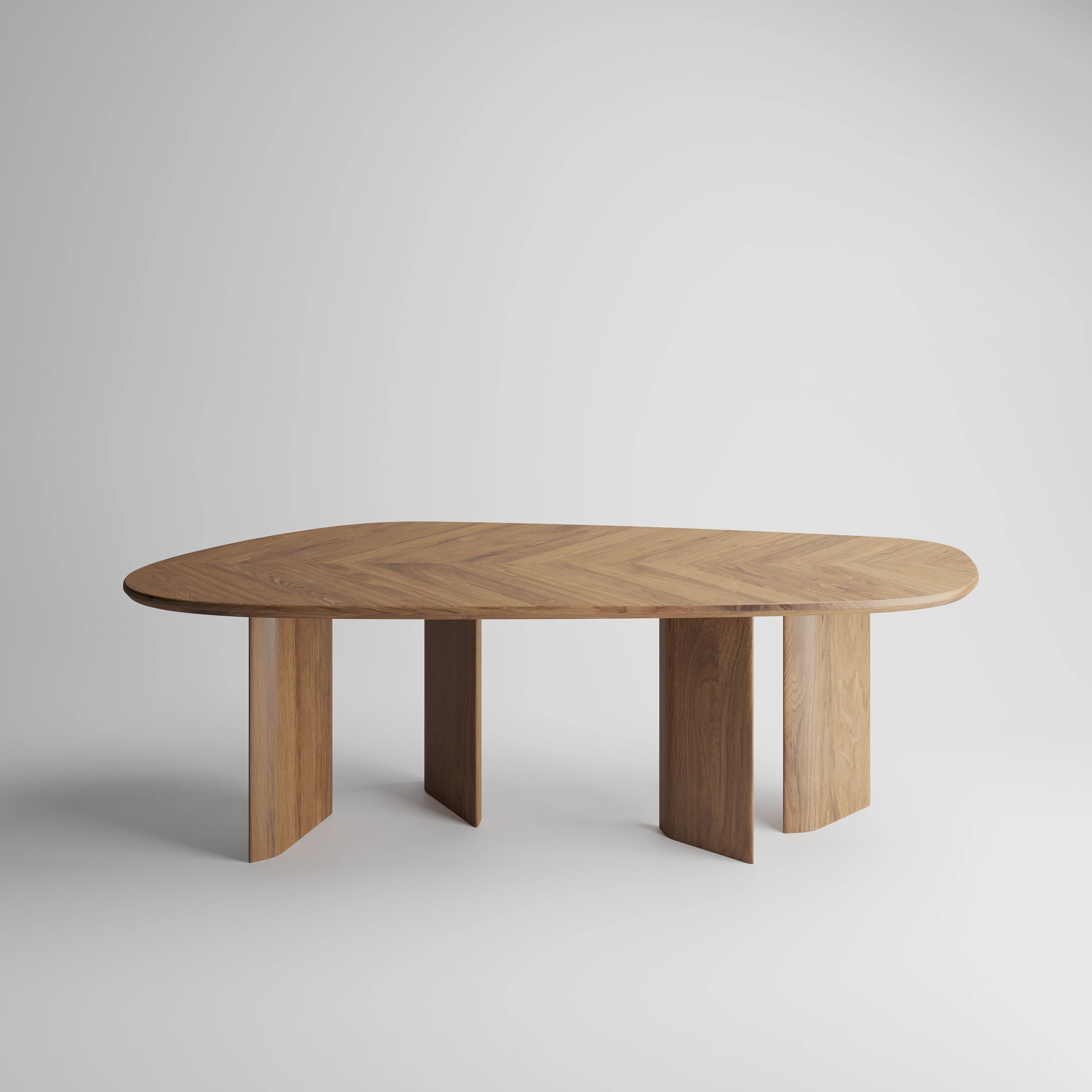 SENZA - Organic Shape Natural Oak - Massive Table