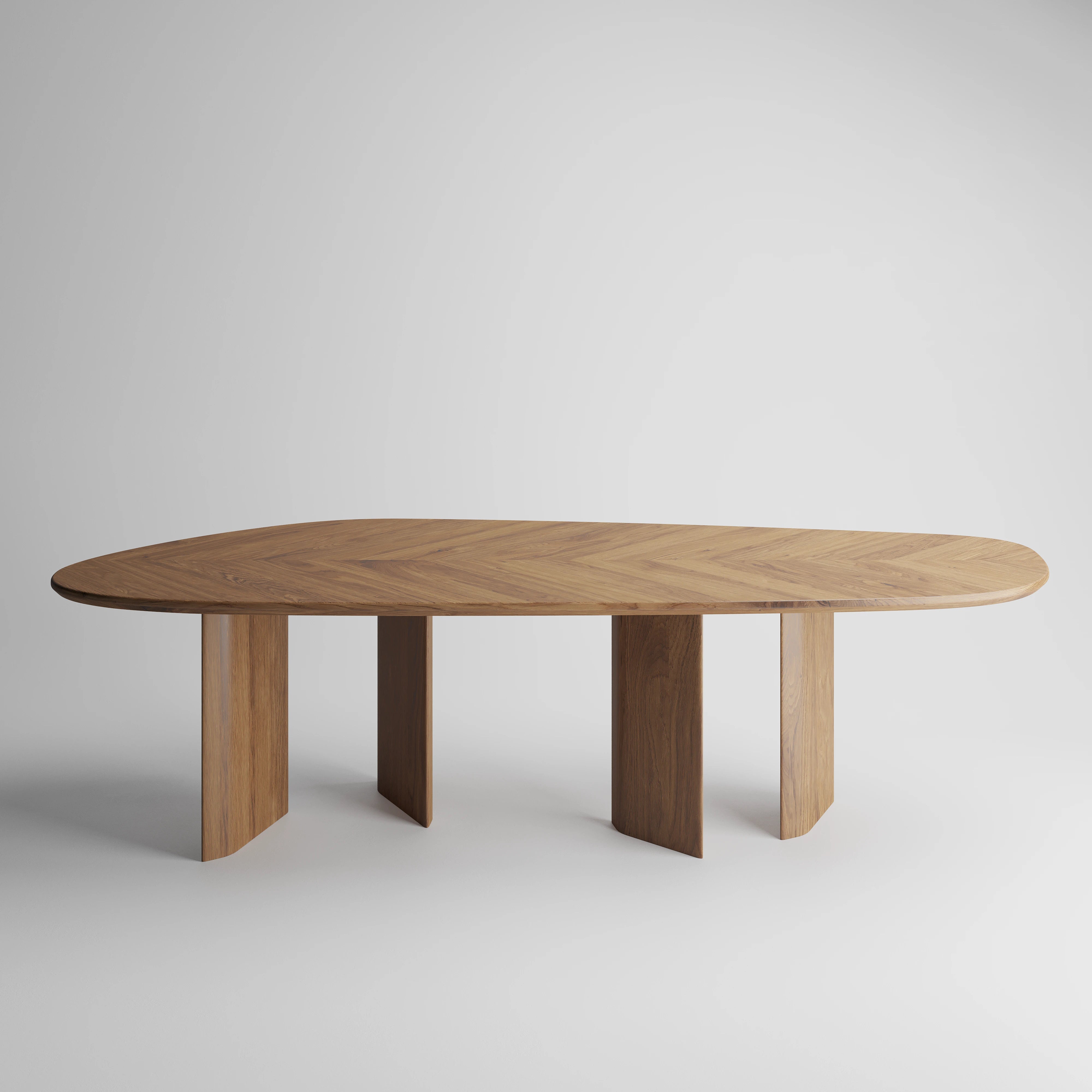 SENZA - Organic Shape Natural Oak - Massive Table