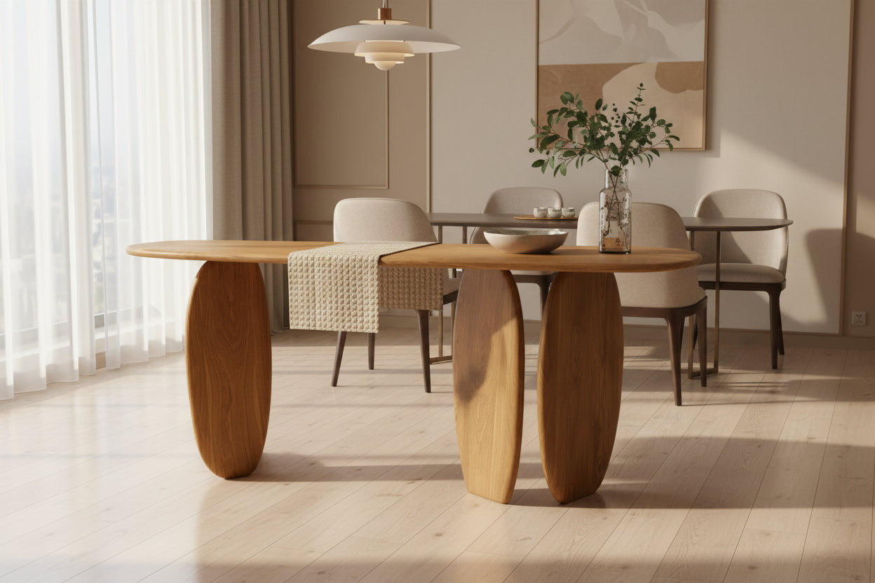 ESSENZA - Organic Shape Natural Oak - Console Table