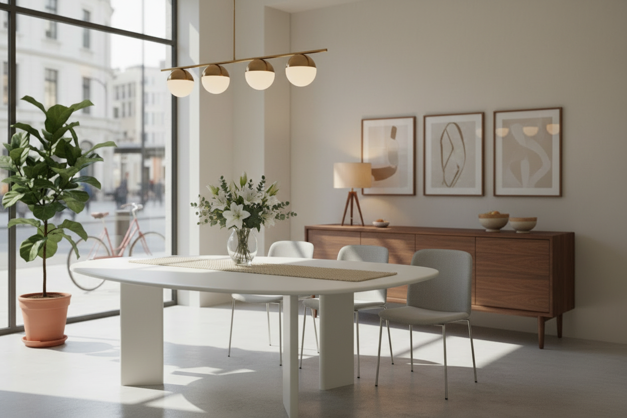 NAVA - Organic Shape White Oak - Massive Table