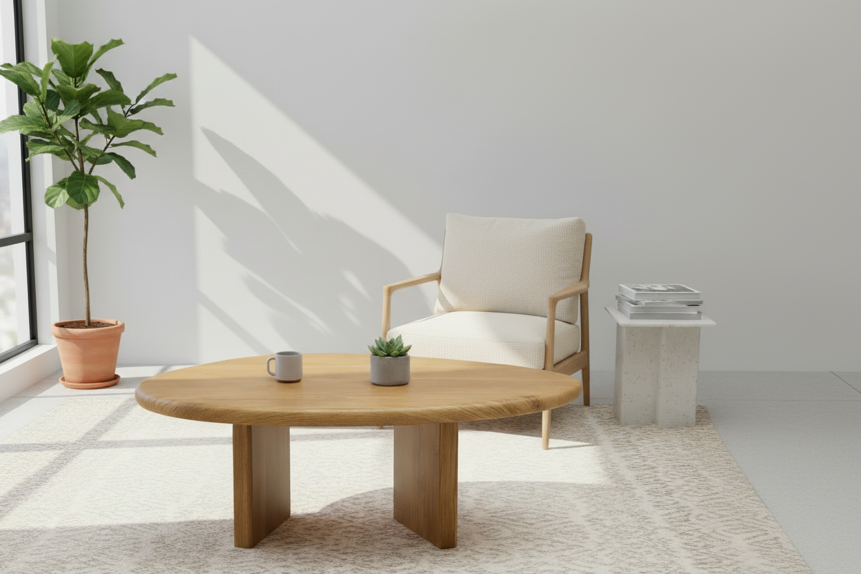 NAVA - Organic Shape Natural Oak - Massive Coffee Table