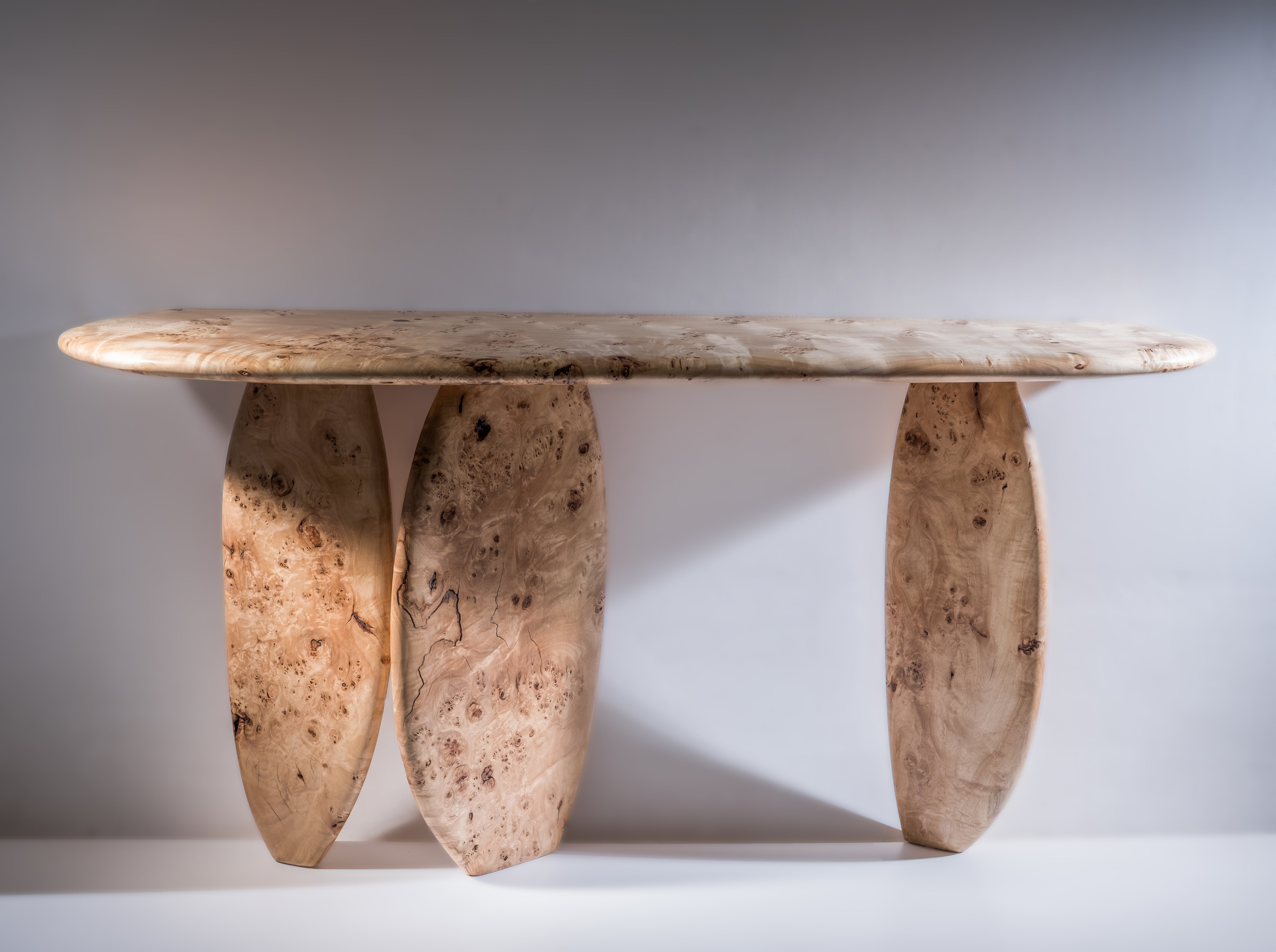 ESSENZA - Organic Shape Poplar Burl - Console Stand