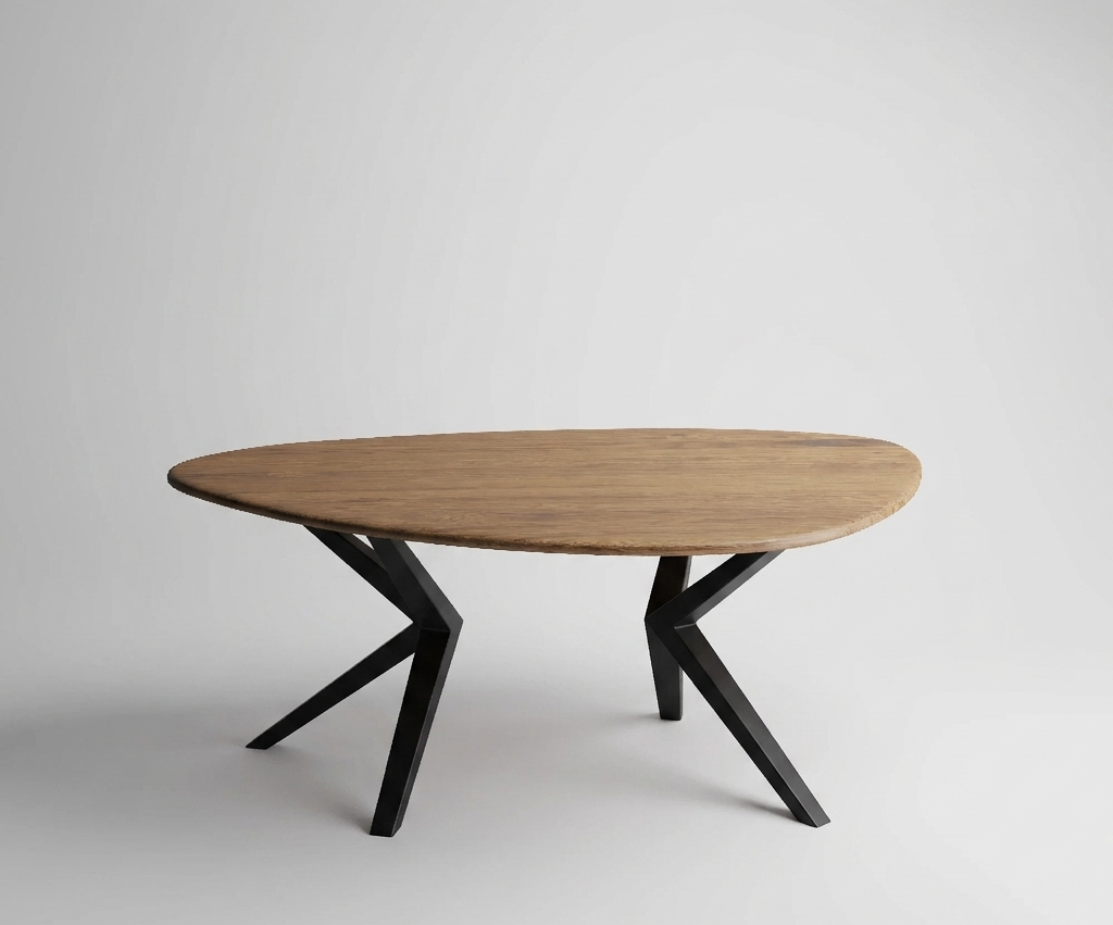 NAVA - Organic Shape Natural Oak - Massive Table