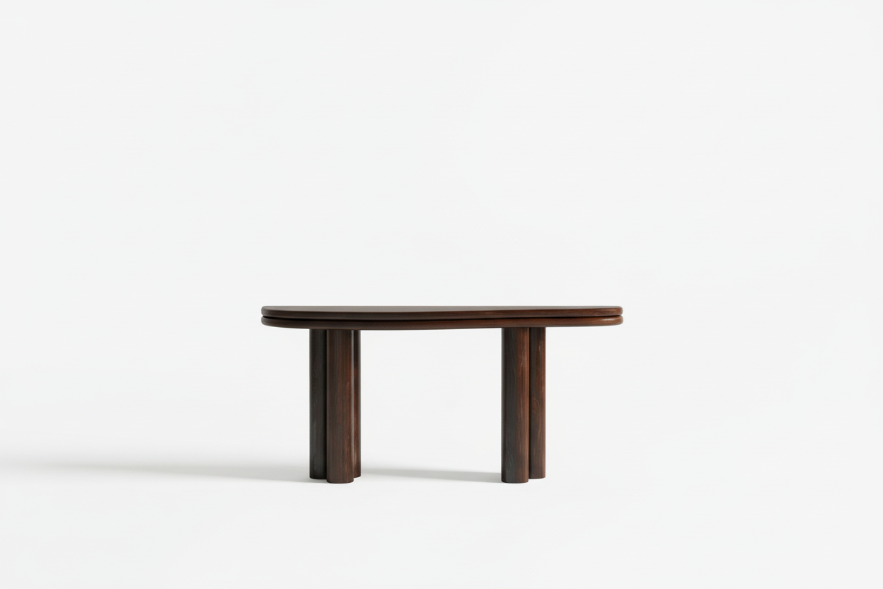TAVORA - Organic Shape Smoked Oak - Console Table