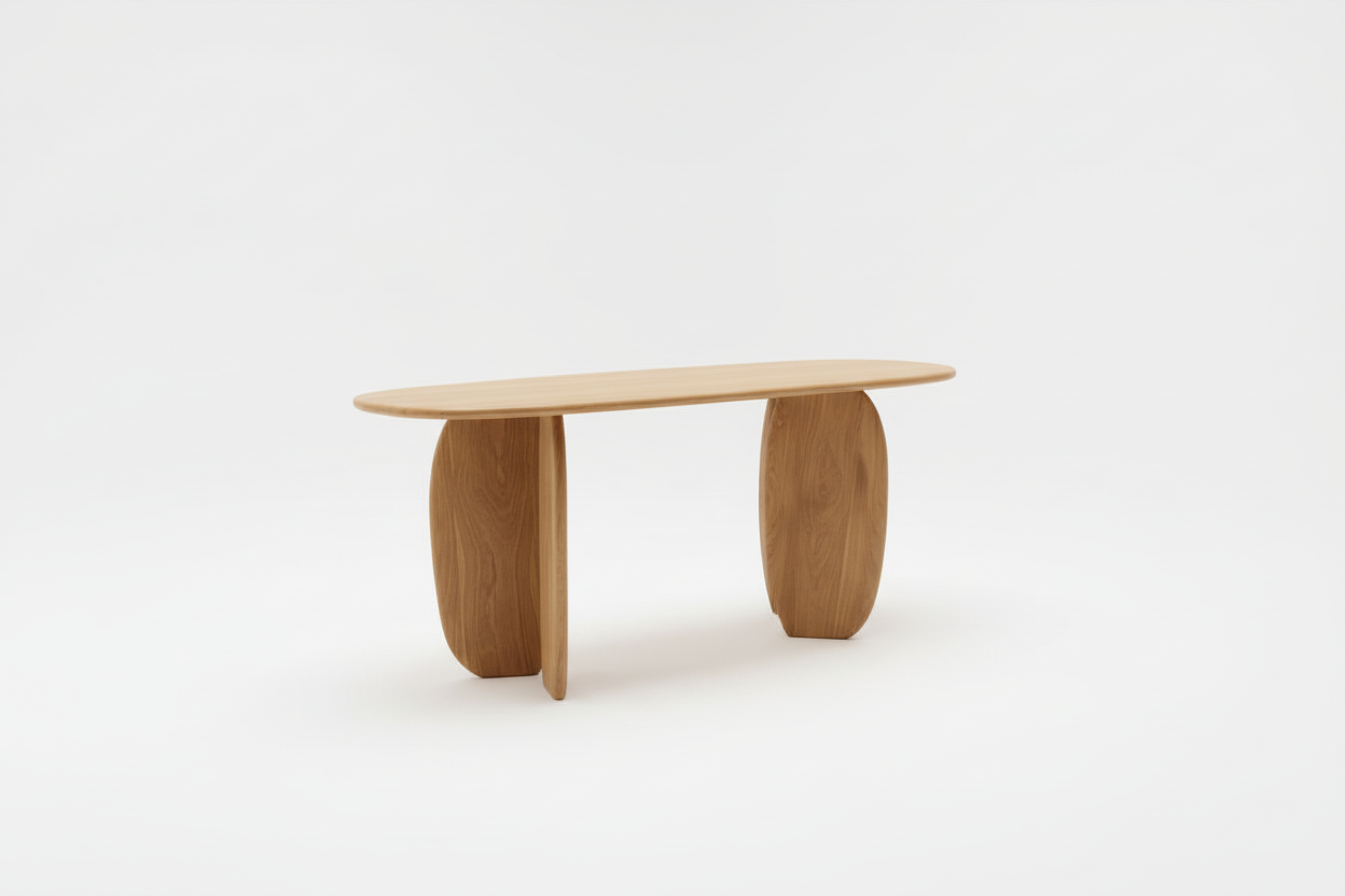 ESSENZA - Organic Shape Natural Oak - Console Table