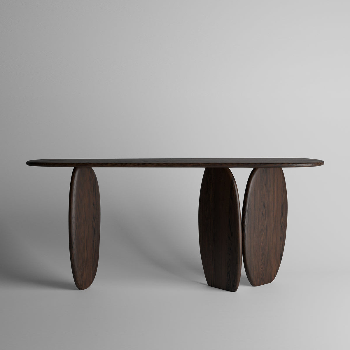 ESSENZA - Organic Shape Smoked Oak - Console Stand