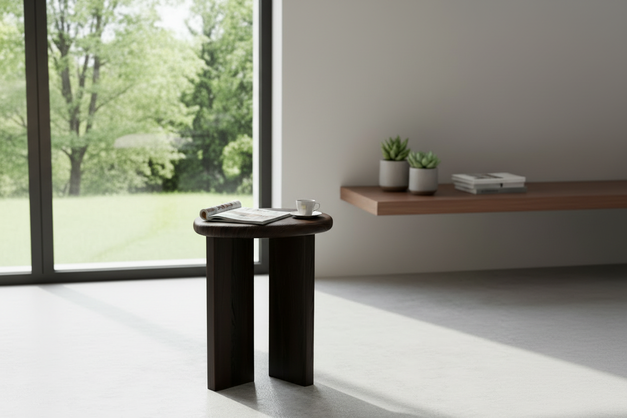 NAVA - Organic Shape Smoked Oak - Massive Coffee Table