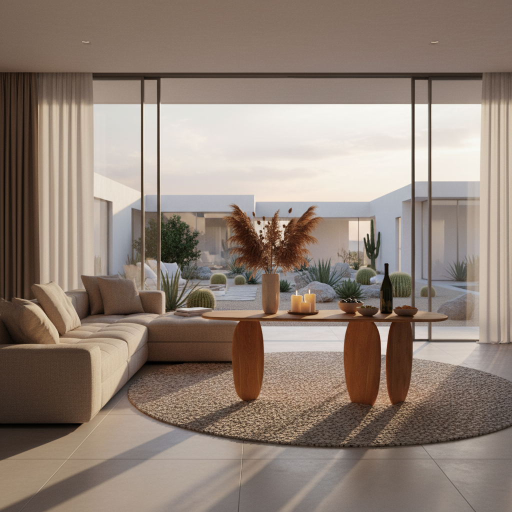 ESSENZA - Organic Shape Natural Oak - Console Table