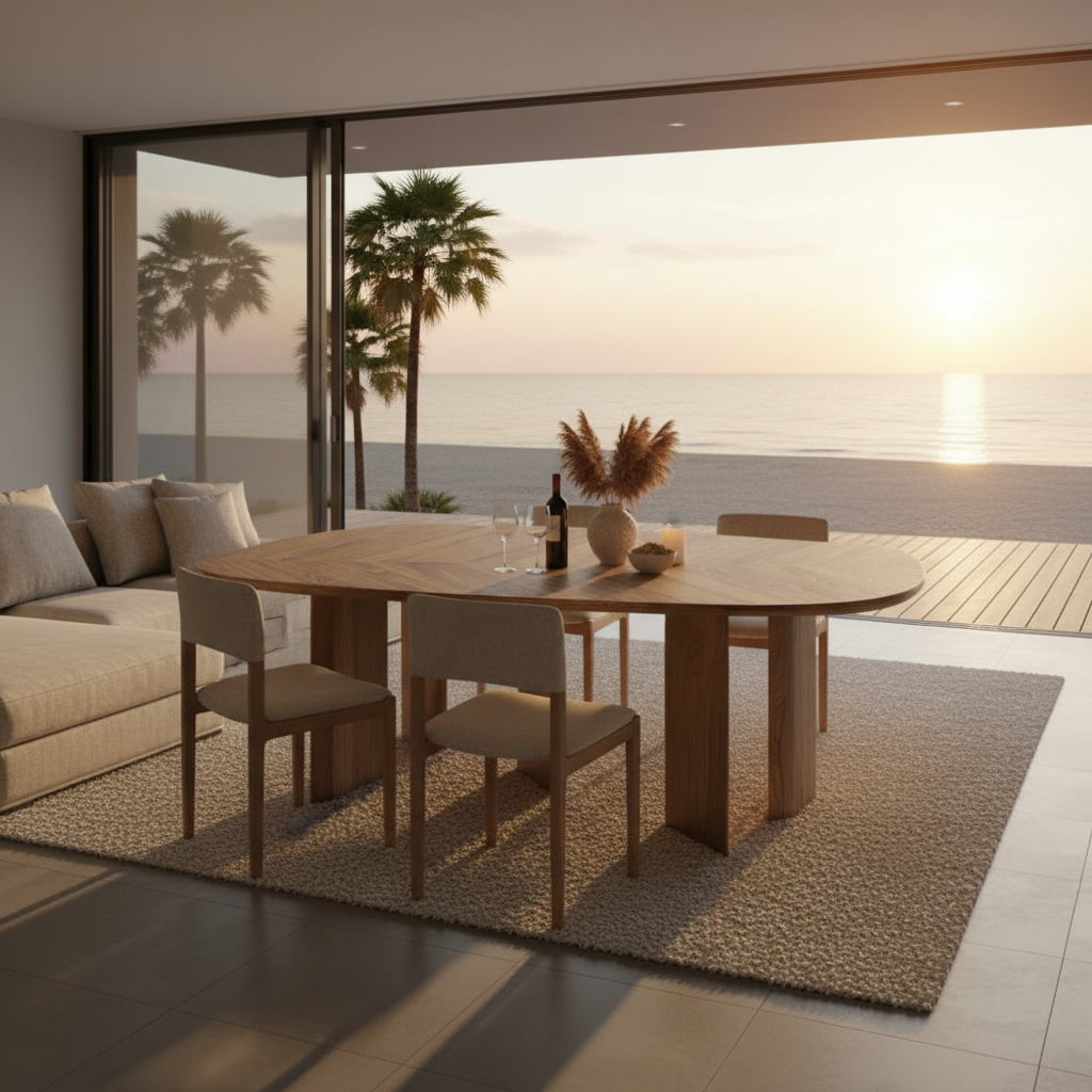 SENZA - Organic Shape Natural Oak - Massive Table