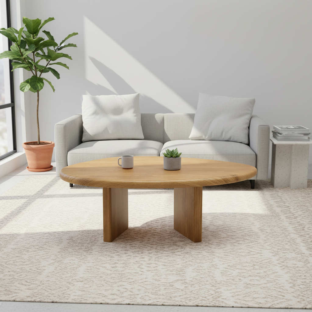 NAVA - Organic Shape Natural Oak - Massive Coffee Table